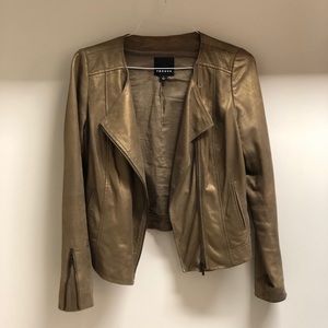 Trouve gold leather jacket. Size S